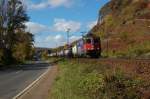 421 371-6 mit KLV-Zug im herbstlichen Rheintal bei Erpel, 26.10.2011. 