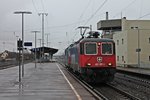 Am 17.01.2015 brachte SBB Cargo/HSL Re 421 397-1 die zuvor in Hof verunglückte Re 421 383-1 in Richtung Schweiz zur Aufarbeitung, als sie zusammen durch Müllheim (Baden) fuhren.