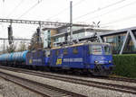 WRS Widmer Rail Services AG  Kesselwagenzug anlässlich der Ausfahrt Grenchen-Süd auf der Fahrt nach Cornaux am 28.
