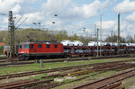 SBB/DB: Autozug auf der Fahrt in den Süden mit der Re 430 363-2 in Weil am Rhein am 14.