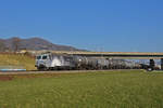 Re 446 017-6 (ex SOB) fährt Richtung Bahnhof Itingen. Die Aufnahme stammt vom 01.03.2021.