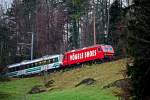 Re 456 094 Zuglok am VAE an der Steigung nach Arth-Goldau.Bild vom 2.12.2014