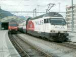 Zwei 460er E-Loks vor Regelzgen(IR)nach Zrich und Basel am 25.05.08 in Chur.Die  Thales  muss noch den Stromabnehmer wechseln.