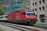 Re 460 022-7 fährt zum Bahnhof Interlaken West. Die Aufnahme stammt vom 16.04.2014.