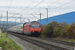 Re 460 117-5 fährt Richtung Bahnhof Itingen. Die Aufnahme stammt vom 24.11.2019.