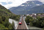 Nachschuss auf Re 460 ??? beim Überqueren der Rhône in Leuk (CH).

🧰 SBB
🚝 IR 1721 (IR 90) Genève-Aéroport (CH)–Brig (CH)
🚩 Bahnstrecke Vallorbe–Domodossola (Simplonstrecke | 100/200)
🕓 4.8.2020 | 14:44 Uhr