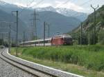 Re 460 088 mit IR nach Brig am 24.06.2009 bei Brigerbad.