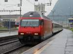 SBB - 460 106-8 vor IR bei der einfahrt in den Bahnhof Aigle am 20.07.2014