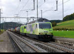 BLS - Loks 465 001 + 465 010 vor Güterzug in Riedtwil am 24.09.2020