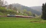 AKE Rheingold mit 91 85 4475 404-0 CH-BLSC fuhr am 07.05.17 von Berlin nach Berchtesgaden/Bad Reichenhall. Hier ist der Zug in Lauenstein zu sehen.