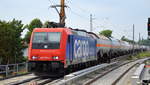 Raildox GmbH & Co. KG, Erfurt [D] mit SBB Cargo Lok  482 035-3  [NVR-Nummer: 91 85 4482 035-3 CH-SBBC] und Ganzzug Druckgaskkeselwagen (leer) Richtung Stendel am 14.08.20 Bf. Berlin Karow.