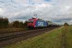 SBB Cargo International Bombardier Traxx 482 041-1 mit Kesselwagen in Altheim bei Dieburg am 23.10.21