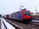 482 045-2 der SBBCARGO ist mit GZ44955 bei Schrding/Inn zugegen; 090130