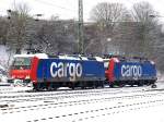 482 023-9 und 482 002-3 von der SBB Cargo am 15.02.2010 in Aachen West.