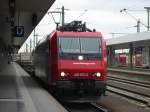 482-031 der Firma SBB Cargo war am 2.7.2005 an Gleis 5 in Mannheim Hbf bei der Durchfahrt, da das Gterzuggleis renvoiert wurde.