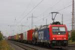 SBB Cargo/RTB 482 035 am 20.10.12 mit einem Containerzug in Ratingen-Lintorf.