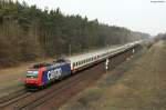 482 018-9 mit dem AKE-Eisenbahntouristikzug Dortmund-Domodossola bei Graben-Neudorf. Aufgenommen am 28.03.2013.