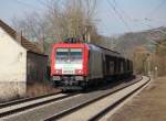 SETG 482 042-9 mit H-Wagenzug in Fahrtrichtung Sden. Aufgenommen am 24.03.2013 in Ludwigsau-Friedlos.