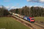 482 045 mit einem KLV Zug am 15.01.2014 in Gutmart.