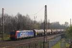 SBB carg 482 014 am 14.3.14 mit einem Kesselzug in Ratingen-Lintorf.