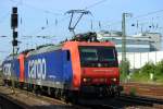 LZ Leistung der SBB Cargo Traxx 482 007-2 in Bruchsal auf dem Weg nach Heidelberg. /Juli2015