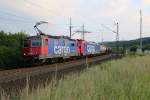 421 393-0 mit 482 044-5 als Wagenlok und Kesselwagenzug in Fahrtrichtung Norden. Aufgenommen am 01.06.2014 zwischen Friedland(HAN) und Eichenberg.