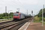 Re 482 011-4 von SBB Cargo am 02.09.2014 miut einem Kesselwagenzug in Orschweier und fuhr in Richtung Freiburg.