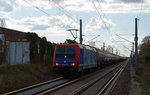 482 037 zog am 06.04.16 einen Kesselwagenzug von Großkorbetha kommend durch Brehna Richtung Bitterfeld; Ziel des Zuges ist das SKW Piesteritz. In Bitterfeld wird die Übergabe, welche in Form von IL-209 und vier Kesselwagen am Zugschluss mitlief, abgehangen und fährt anschließend selbst zurück nach Großkorbetha.