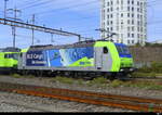 BLS - Lok 485 009 + 465  mit Güterzug unterwegs in Pratteln am 05.10.2023 ..