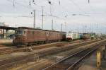 BLS Familientreffen am 18.04.2009 in Basel Badischer Bahnhof. Re 4/4 ; Re 486 ; Re 485 warten auf neue Aufgaben.