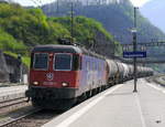 SBB - 620 047-1 mit Güterzug bei der durchfahrt im Bahnhof von Ziegelbrücke am 12.04.2017