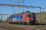 Re 620 051-3 durchfährt solo den Bahnhof Pratteln. Die Aufnahme stammt vom 18.11.2020.