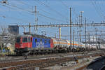 Re 620 078-6 durchfährt den Bahnhof Pratteln. Die Aufnahme stammt vom 10.03.2021.