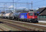 SBB - Lok 620 039 vor Güterzug bei der durchfahrt im Bhf. Rupperswil am 2024.08.16