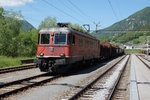 SBB: Güterzug mit Re 6/6 11613  RAPPERSWIL  kurz vor der Abfahrt nach Biel in Reuchenette-Péry am 26. Mai 2016.
Foto: Walter Ruetsch