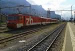 HGe 4/4 101 963-7 am 23.7.2015 im Bahnhof Meiringen.