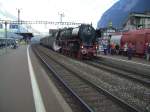 Die BR 01 1066 der Ulmereisenbahnfreunde in Erstfeld am 08.09.2007 beim Gotthardjubilum. 