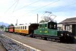 BC Museumsbahn-Extrazug 7502 von Chaulin Weiche nach Blonay am 19.05.1997 Einfahrt Blonay mit E-Lok exGF Ge 4/4 75 - exGFM Br 245 - exCEG BC 21 - exCEG C 230 - exGFM DZ 401  