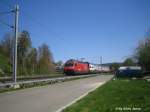 Re 460 009-4 zwischen Rterschen und Hegi mit einem IC Dosto unterwegs nach Genf Flughafen am 26.4.08