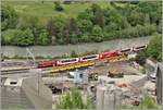 Glacier Express 905 mit Ge 4/4 II 628  S-chanf  bei der Durchfahrt in Reichenau-Tamins.