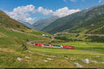 MGB HGe 4/4 II 101 / Hospental, 24. Juli 2022<br>
Glacier Express 907 Chur - Zermatt