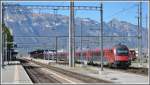 Doppelrailjet in Buchs SG mit Steuerwagen 80 90 707 Spirit of Hungary. (26.04.2012)