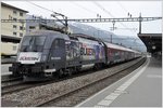 Railjet 160 mit 1116 222  Redbull  in Sargans.