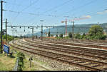 Blick auf die Gleisanlagen des Rangierbahnhofs Biel/Bienne (CH).