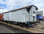 SBB - Historischer Güterwagen J 23074 ( X 40 85 94 21 009-3 ) ausgestellt im Areal der SBB Werksätte in Yverdon anlässlich der Feier 175 Jahre Bahnen am 02.10.2022