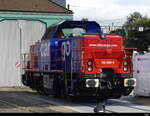 SBB - Lok 98 85 5 832 009-5 abgestellt in Basel im Hafenareal .. Foto vom 2024.10.02 ... Standort des Fotografen auf einem Parkplatz 