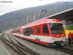 Der neue ABDeh 4/10 2011 steht am 23.4.08 nach Zermatt in Brig bereit