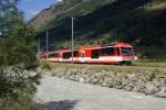 ABDeh 4/10 2012 und ABDeh 4/10 2011 verlassen am 20.7.10 Tsch als Regionalzug 245 nach Zermatt.