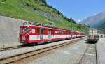 ABDeh 8/8 2042 ''Visp'' mit Reservependel fr die Shuttle Zge Zermatt-Tsch abgestellt in Zermatt, 07.07.2013.