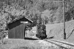 50 Jahre Blonay - Chamby: FESTIVAL OFF
Die G 2/2 Nr. 2  Ticino  ex. Monte Generoso Bahn, beim Haltepunkt Cornaux. 

Freitag, 11. Mai 2018